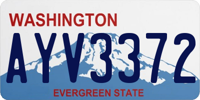 WA license plate AYV3372