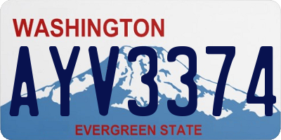 WA license plate AYV3374