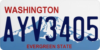 WA license plate AYV3405