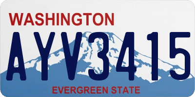 WA license plate AYV3415