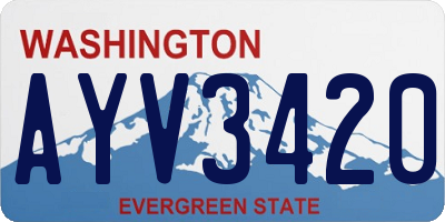 WA license plate AYV3420