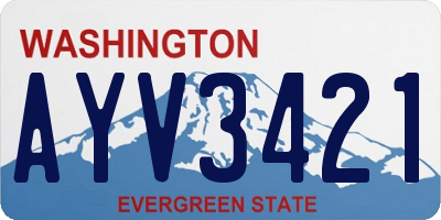WA license plate AYV3421