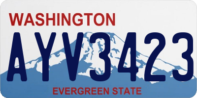 WA license plate AYV3423