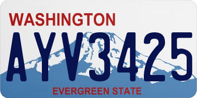 WA license plate AYV3425