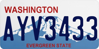 WA license plate AYV3433