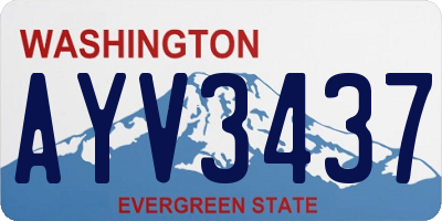 WA license plate AYV3437