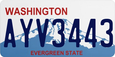 WA license plate AYV3443