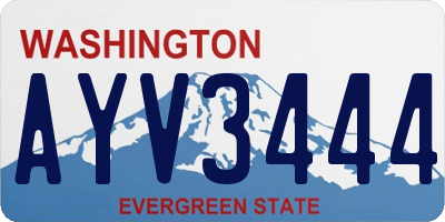 WA license plate AYV3444