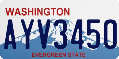 WA license plate AYV3450