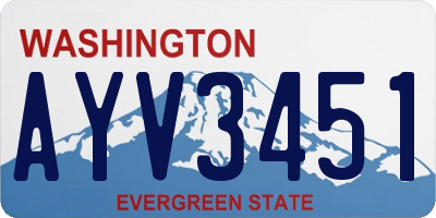 WA license plate AYV3451