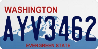 WA license plate AYV3462