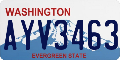 WA license plate AYV3463