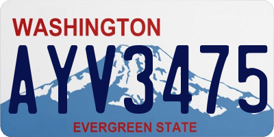 WA license plate AYV3475