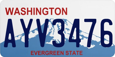 WA license plate AYV3476