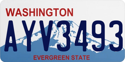 WA license plate AYV3493