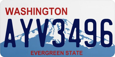 WA license plate AYV3496
