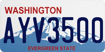 WA license plate AYV3500