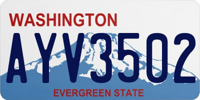 WA license plate AYV3502