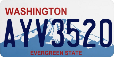 WA license plate AYV3520