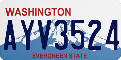 WA license plate AYV3524