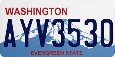 WA license plate AYV3530