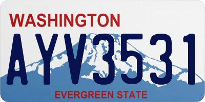 WA license plate AYV3531