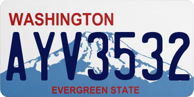 WA license plate AYV3532