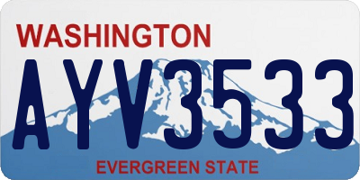 WA license plate AYV3533