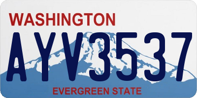 WA license plate AYV3537