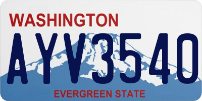 WA license plate AYV3540