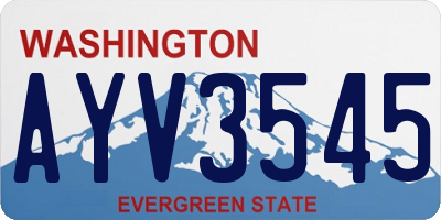 WA license plate AYV3545