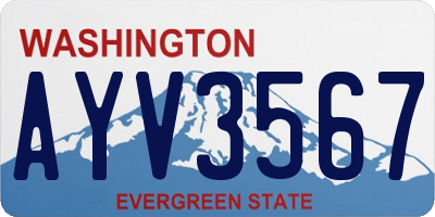 WA license plate AYV3567