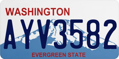 WA license plate AYV3582
