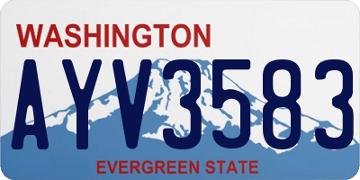 WA license plate AYV3583