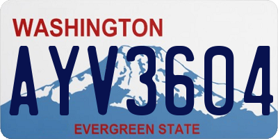 WA license plate AYV3604