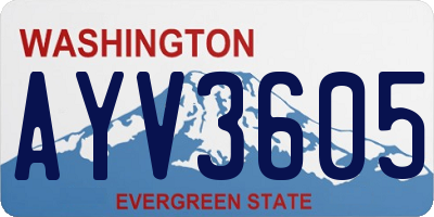 WA license plate AYV3605