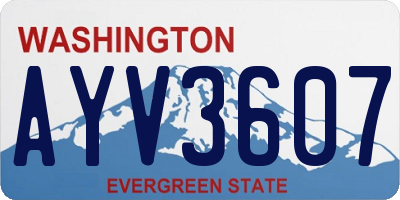 WA license plate AYV3607