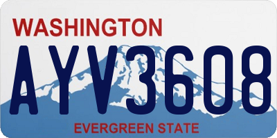 WA license plate AYV3608