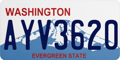 WA license plate AYV3620
