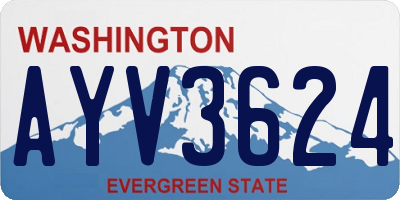 WA license plate AYV3624