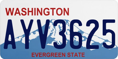 WA license plate AYV3625
