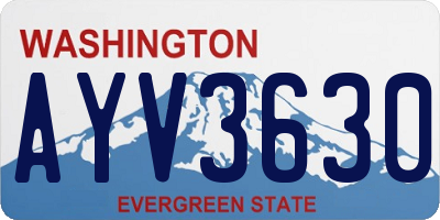 WA license plate AYV3630