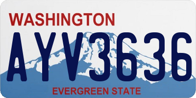 WA license plate AYV3636