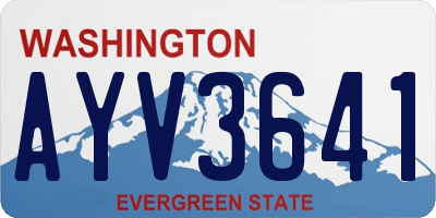 WA license plate AYV3641