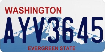 WA license plate AYV3645