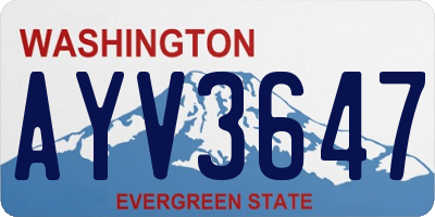 WA license plate AYV3647
