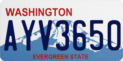 WA license plate AYV3650