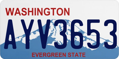 WA license plate AYV3653