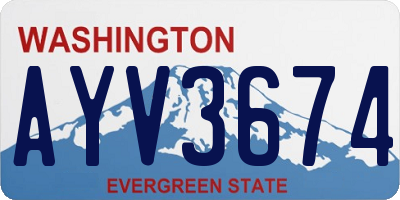 WA license plate AYV3674