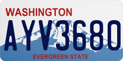 WA license plate AYV3680